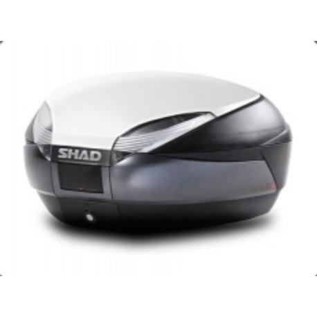 Vrchní kufr s barevným krytem SHAD SH48 bílá se zámkem PREMIUM SMART