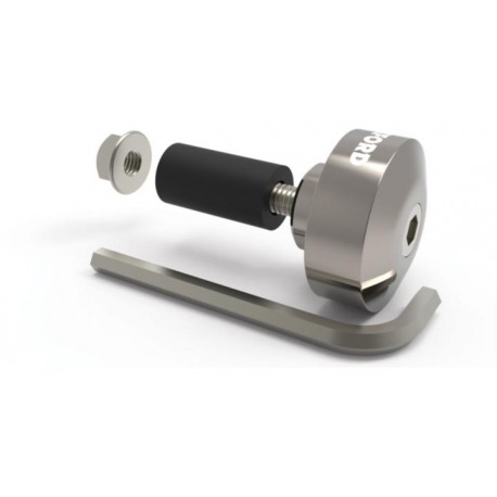 Závaží řídítek Bar Ends 1 s redukcí pro vnitřní průměr 13 a 18 mm (vnější 22 a 28,6 mm), OXFORD (stříbrné, pár)