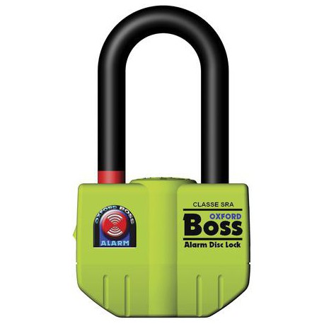 Zámek kotoučové brzdy Boss Alarm, OXFORD (integrovaný alarm, průměr čepu 14 mm, žlutý)