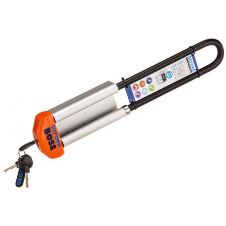 Zámek na sněžné skútry SNOWBOSS SSF, OXFORD (oranžová, sada vč. držáku na zámek, průměr čepu 15 mm, pro š. pásu do 400 mm)