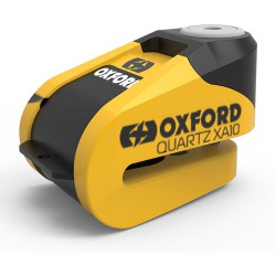 Zámok kotúčovej brzdy Quartz Alarm XA10, OXFORD (integrovaný alarm, žltý/čierny, priemer čapu 10 mm)