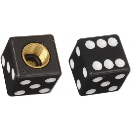 čepičky ventilků Lucky Dice, OXFORD (černé, pár)