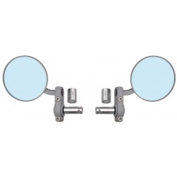 Zpětné zrcátko univerzální do konců řidítek pro vnitřní průměr 13 mm, OXFORD (stříbrné, průměr zrcátka 68 mm, pár)