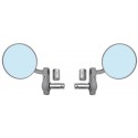 Zpětné zrcátko univerzální do konců řidítek pro vnitřní průměr 13 mm, OXFORD (stříbrné, průměr zrcátka 68 mm, pár)