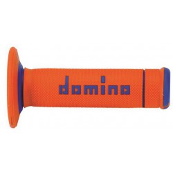 Gripy A190 (offroad) dĺžka 123 + 120 mm, DOMINO (oranžovo-modré)