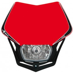 UNI přední maska včetně světla V-Face, RTECH (červeno-černá)