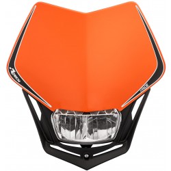 UNI přední maska včetně světla V-Face FULL LED, RTECH (oranžová/černá)