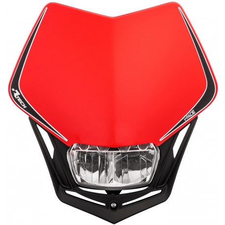 UNI přední maska včetně světla V-Face FULL LED, RTECH (červená/černá)