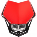 UNI predná maska vrátane svetla V-Face FULL LED, RTECH (červená/čierna)