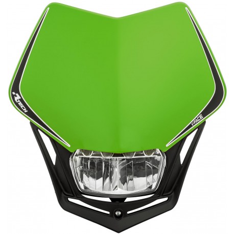 UNI přední maska včetně světla V-Face FULL LED, RTECH (zelená/černá)