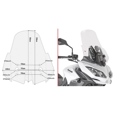 Kappa KD4122ST plexi Kawasaki KLE 650 Versys 2017 - 2019