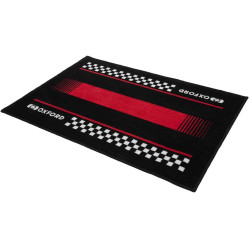 Rohožka pred vstupné dvere PITLANE RED, OXFORD (červená/čierna, rozmer 90 x 60 cm)