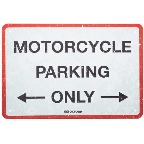 Plechová cedule PARKING, OXFORD (červená/šedá, rozměr 30 x 20 cm)