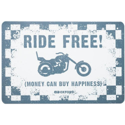 Plechová ceduľa RIDE FREE, OXFORD (biela/čierna, rozmer 30 x 20 cm)