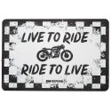 Plechová ceduľa RIDE, OXFORD (biela/čierna, rozmer 30 x 20 cm)