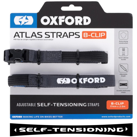 Zavazadlové popruhy Atlas B-Clip, OXFORD (šedá, 17mm x 2m)
