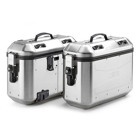 Kufor GIVI Dolomiti 36 Trekker hliníkový strieborný (bočný), objem 2x36 ltr. Ľavý + pravý DLM36APACK2