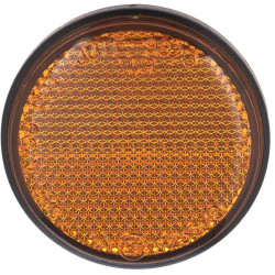 Odrazka kulatá, Q-TECH (oranžová, se zajišťovacím čepem, průměr 60 mm)