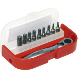 Sada mini ráčny s TORX bity (10 ks) BIKESERVICE