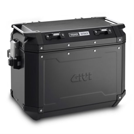 Černý levý kufr GIVI Trekker Outback hliníkový (Monokey boční), objem 48 ltr. OBKN 48BL