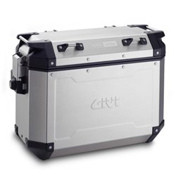 Strieborný pravý kufor GIVI Trekker Outback hliníkový (Monokey bočný), objem 37 ltr. OBKN 37AR