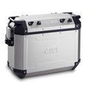 Strieborný pravý kufor GIVI Trekker Outback hliníkový (Monokey bočný), objem 37 ltr. OBKN 37AR
