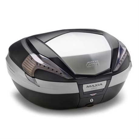 V 56NT TECH kufr GIVI Maxia 4, černý nelakovaný (Monokey), průhledné odrazky, objem 56 ltr.