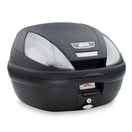 E 370NT TECH kufr GIVI černý (Monolock s vlastní plotnou), s průhlednými odrazkami, objem 39 ltr.