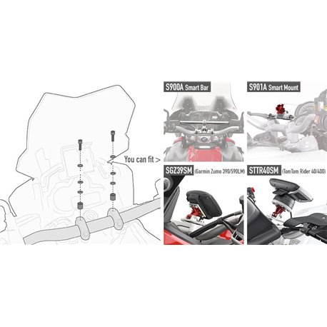 GIVI 01SKIT montážní sada pro držák navigace Aprilia Shiver 900 / ABS 2010 - 2019