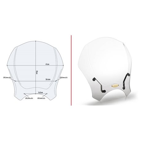 GIVI 140A plexi Moto Guzzi V9 Bobber 2016 - 2019