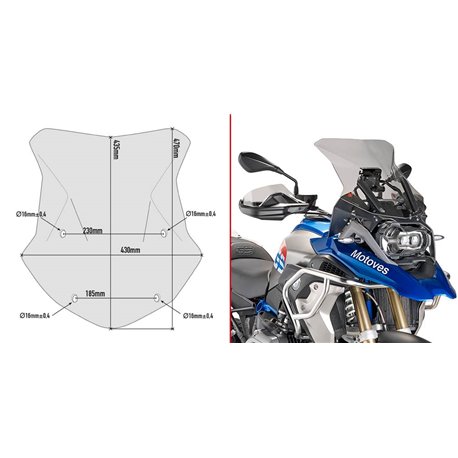 GIVI 5124D plexi BMW R 1250 GS 2019 - 