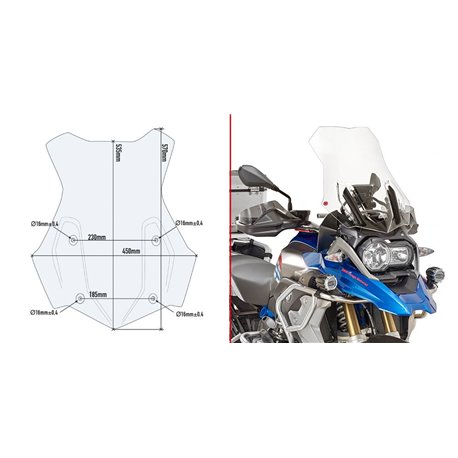 GIVI 5124DT plexi BMW R 1250 GS 2019 - 