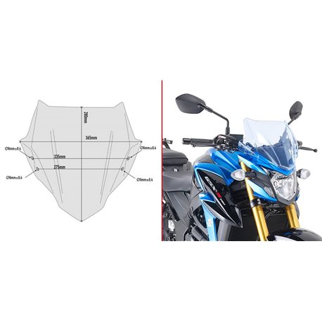 GIVI A3113BL plexi Suzuki GSX-S 750 2017 - 2019