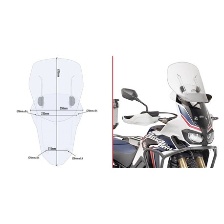 GIVI AF1144 plexi Honda CRF 1000 L Africa Twin 2018 - 2019
