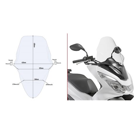 GIVI D1136ST plexi Honda PCX 125 2014 - 2017