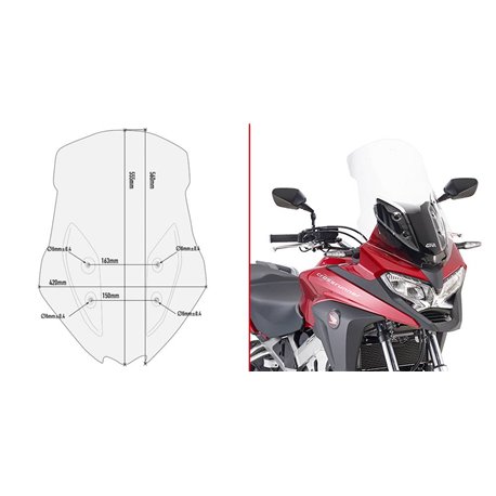 GIVI D1157ST plexi Honda VFR 800 X Crossrunner 2017 - 2017