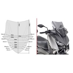 GIVI D2136S plexi Yamaha X-Max 125 2018 - 2019