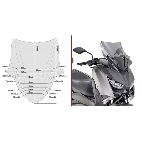 GIVI D2136S plexi Yamaha X-Max 125 2018 - 2019