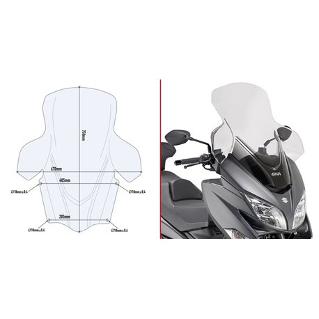 GIVI D3115ST plexi Suzuki AN 400 Burgman 2017 - 2019