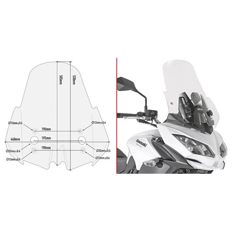 GIVI D4122ST plexi Kawasaki KLE 650 Versys 2017 - 2019