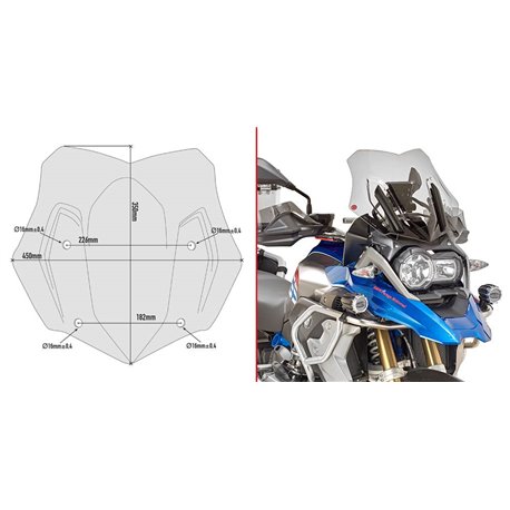 GIVI D5124B plexi BMW R 1250 GS Adventure 2019 - 