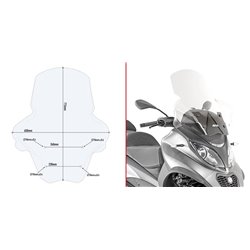 GIVI D5613ST plexi Piaggio Mp3 350 Business 2018 - 2019