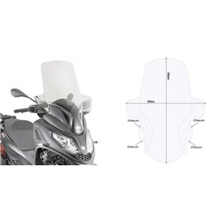 GIVI D5614ST plexi Piaggio Mp3 300 HPE 2019 - 