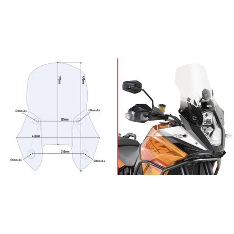 GIVI D7703ST plexi KTM Adventure 1050 2015 - 2016