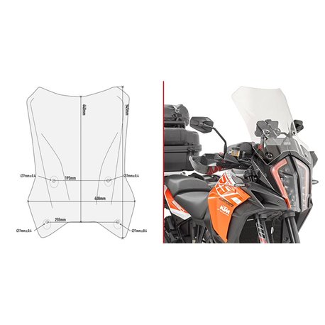 GIVI D7706ST plexi KTM Super Aventure 1290 S 2017 - 2019