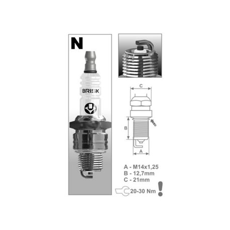 Zapalovací svíčka Brisk Standard Aprilia Sonic FT 50 (Air Cooled 2-Stroke) 98 - 01