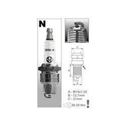 Zapalovací svíčka Brisk Standard Italjet Dragster D50 LC (Liquid Cooled) 98 - 04